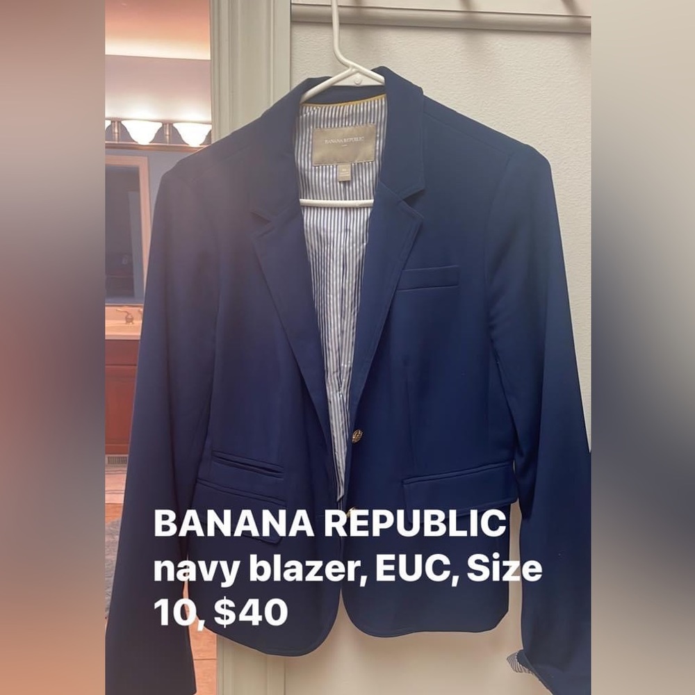 Banana Republic navy blue blazer.